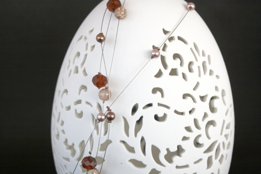 Schwebeperlen-Halskette vierreihig braun