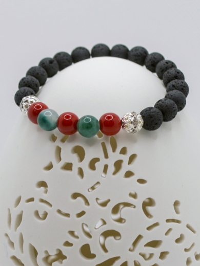 Lavaperlenarmband mit Glasperlen