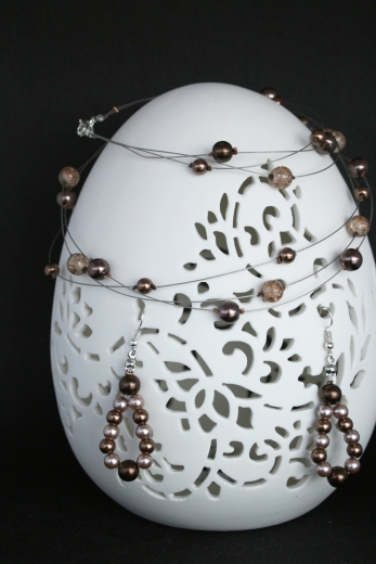 Schwebekette dreireihig in Bronze