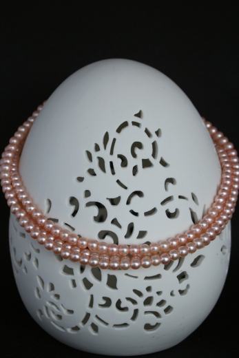 Acrylperlen-Kette dreireihig rosè