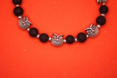 Eulenarmband mit Lavaperlen