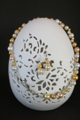 Glasperlenkette in Gold