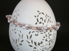 Perlenkette Tropfen rose