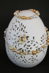 Glasperlen-Set in Gelbgold