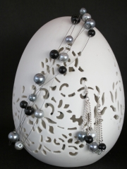 Glasperlen-Set silber