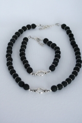 Lavaperlen-Halskette mit Verbinder