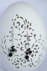Ohranhänger schwarze Glasperlen