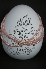 Acrylperlen-Kette dreireihig rosè