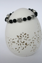 Lavaperlen-Armband mit Eulen