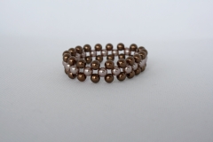 Armband aus Acrylperlen in bronze-und goldbraun