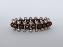 Armband dreireihig in gold- und bronze Braun