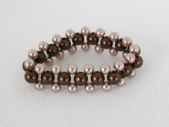 Armband dreireihig in gold- und bronze Braun