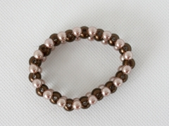 Armband dreireihig in gold- und bronze Braun