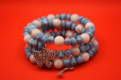 Armband mit Acrylperlen in Türkis und Howlith