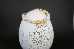 Glasperlen-Armband gelbgold