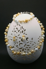 Glasperlen-Armband gelbgold